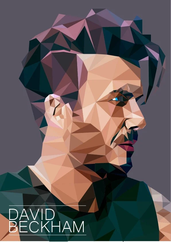 Low Poly портрет "David Beckham"